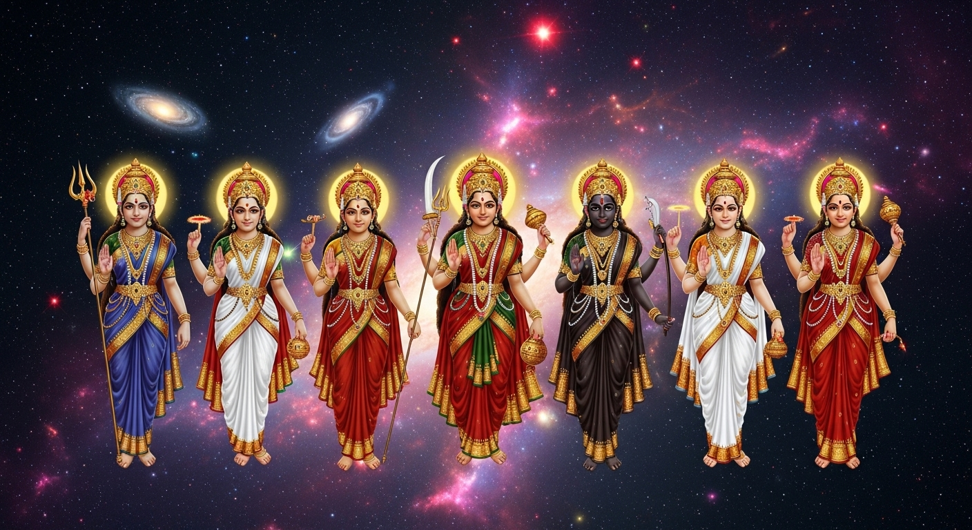Celestial Nav Durga Mata: Goddesses of the Cosmos